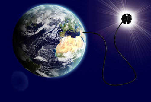 Der Strom der Erde von der Sonne