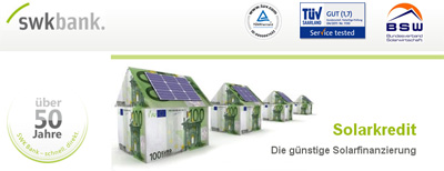 Photovoltaik Finanzierung SWK-Bank